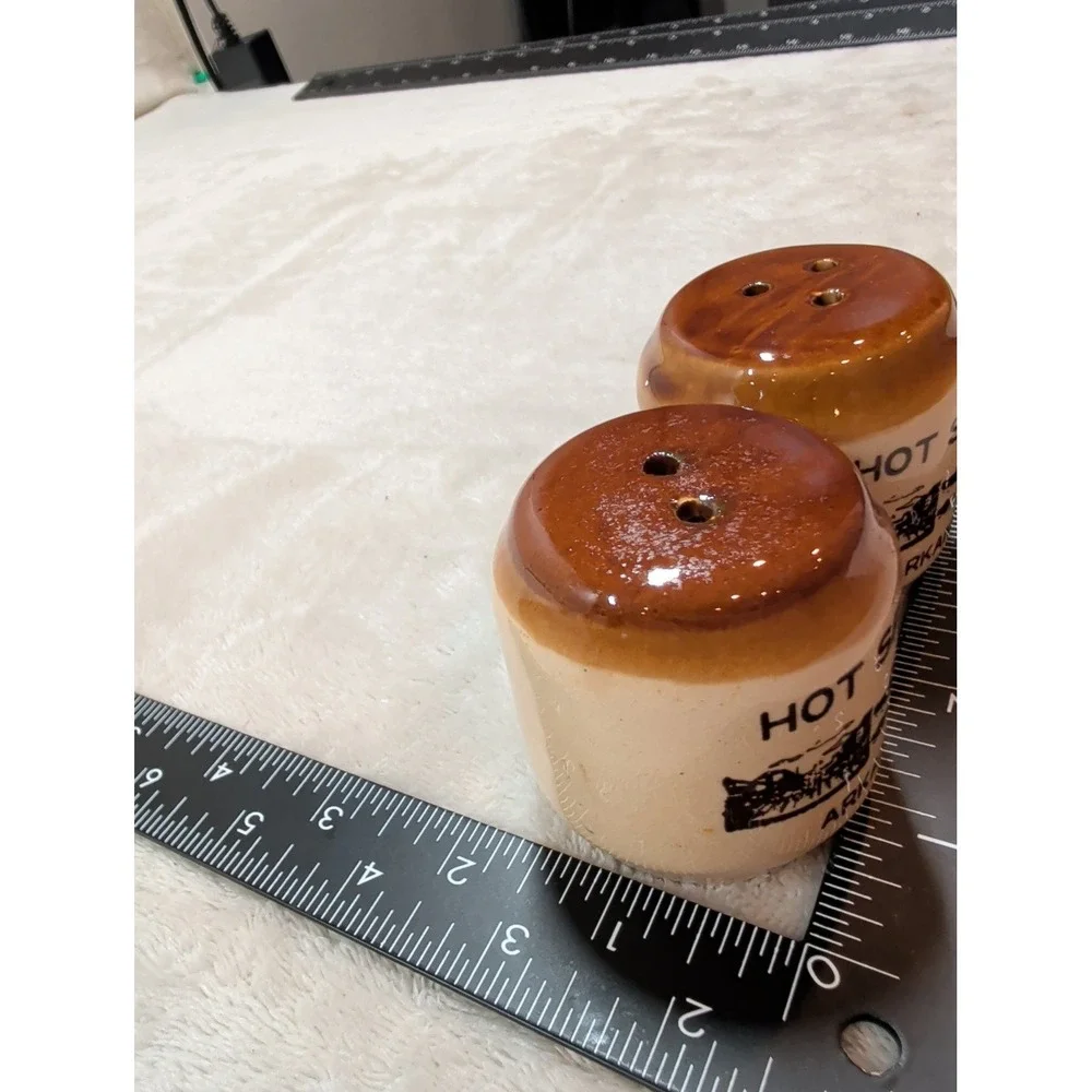 Vintage Hot Springs Arkansas Souvenir Salt and Pepper Shakers Ceramic Barrel Set